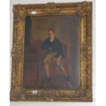 Early 19th century English School, oil on canvas, Full length portrait of a gentleman seated