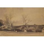 Oliver Hall (1869-1957), watercolour, 'Study of a bridge across The Frome', signed, 34 x 50cm