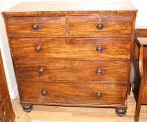 An early Victorian mahogany chest, W.108cm D.51cm H.108cm Condition: The top is scratched and