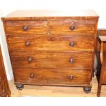 An early Victorian mahogany chest, W.108cm D.51cm H.108cm Condition: The top is scratched and