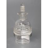 An R. Lalique glass scent bottle and stopper, with beaded decoration, etched mark in upper case,