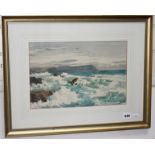Maurice C. Wilks (1910-1984), watercolour, Coastal landscape, signed, 25 x 37.5cm Condition: