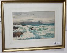 Maurice C. Wilks (1910-1984), watercolour, Coastal landscape, signed, 25 x 37.5cm Condition: