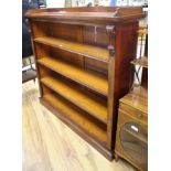 A Victorian mahogany open bookcase, W.140cm D.36cm H.134cm Condition: The top has minor scratching