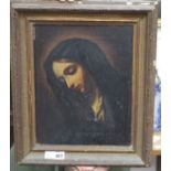 19th century Italian School, oil on canvas, Study of the Virgin, 34 x 27cm Condition: Rather dark