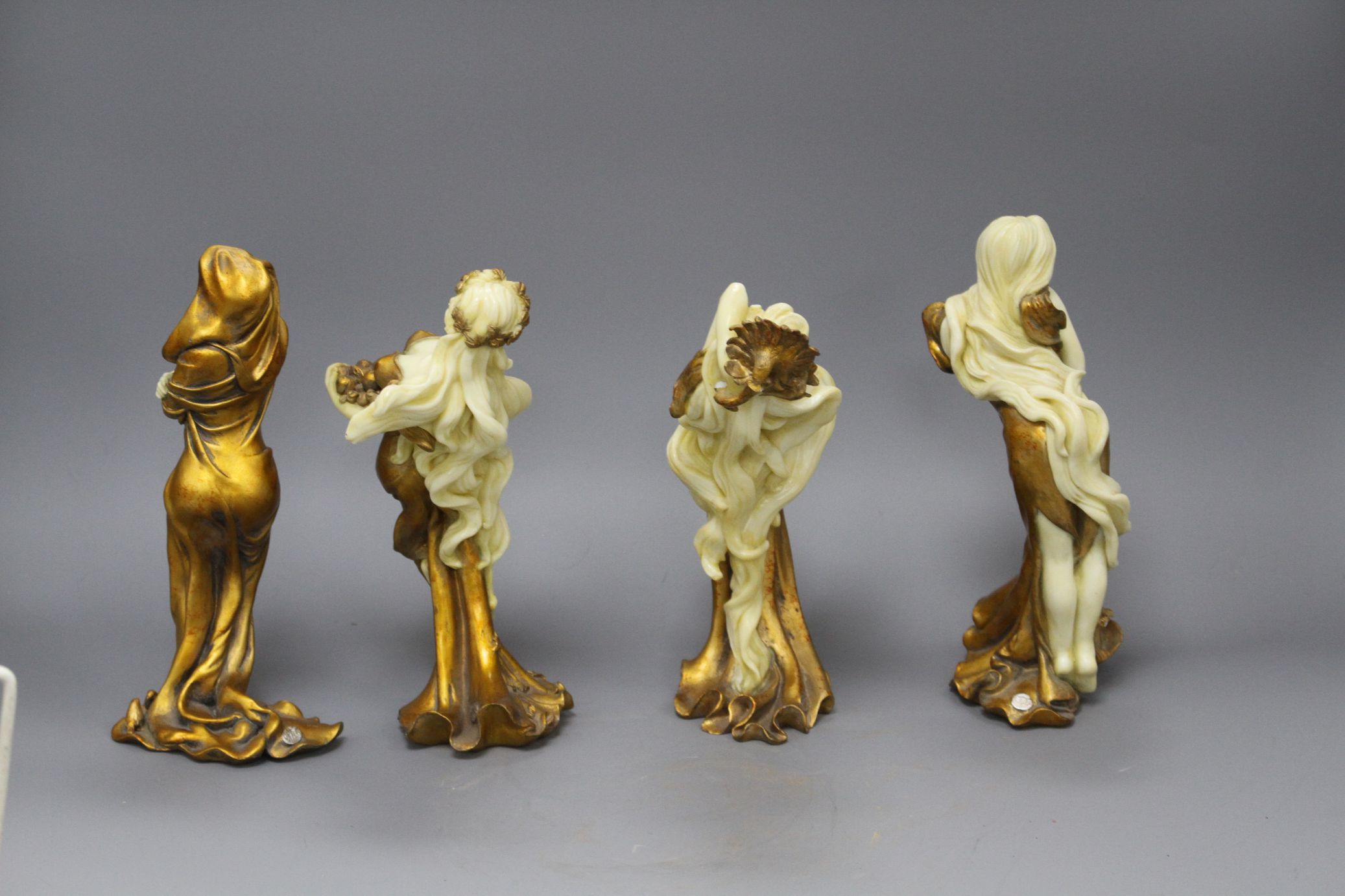 A set of four Italian gilt resin figures of maidens representing The Seasons, stamped STT, height - Image 5 of 14