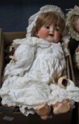 An AM 1894 doll, 18in. and a Heubach doll, bent limb, lower detached, 22in. (a.f.) (2)