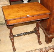A Victorian mahogany work table, W.69cm D.48cm H.70cm Condition: The top is marked and has an area