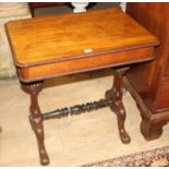 A Victorian mahogany work table, W.69cm D.48cm H.70cm Condition: The top is marked and has an area