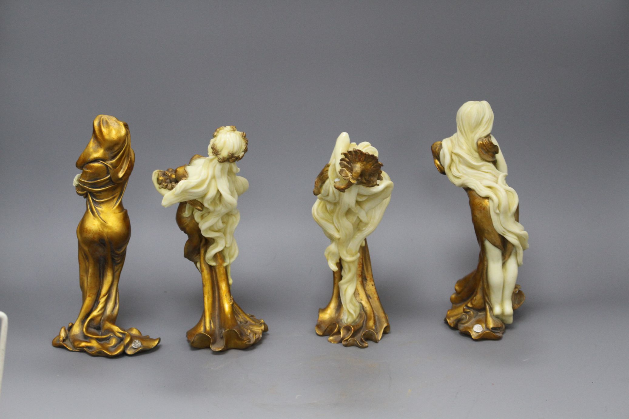 A set of four Italian gilt resin figures of maidens representing The Seasons, stamped STT, height - Image 12 of 14