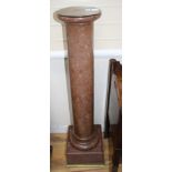 A Victorian rouge marble column, H.116cm Condition: Circular brass top probably a later addition,