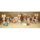 Eleven assorted Pendelfin rabbits and a piano Condition:- Squeezy- Robert, tiny chip to ear- Tottie-
