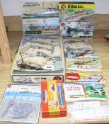 A group of vintage boxed and complete Airfix kits, comprising: Cutty Sark, Bismarck, HMS Ark