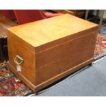 A camphorwood blanket chest, W.90cm D.51cm H.56cm Condition: Generally marked and scuffed, feet