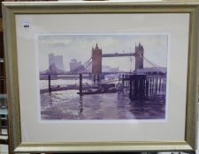 Stan Kaminski (b.1952), watercolour, 'Tower Bridge', signed, 39 x 57cm Condition: Good clean