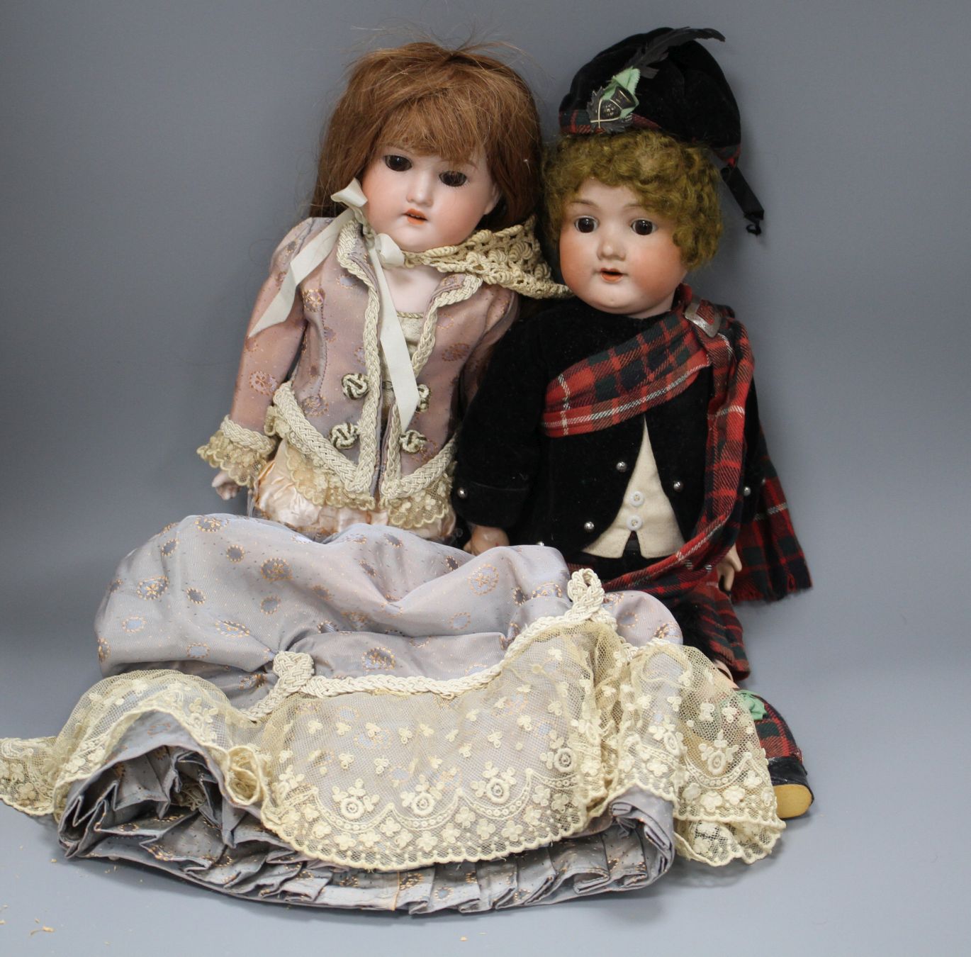 Two Armand Marseilles bisque head dolls, Floradora AOM, overall length 49cm and a child doll in