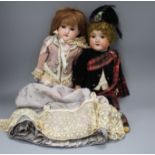 Two Armand Marseilles bisque head dolls, Floradora AOM, overall length 49cm and a child doll in
