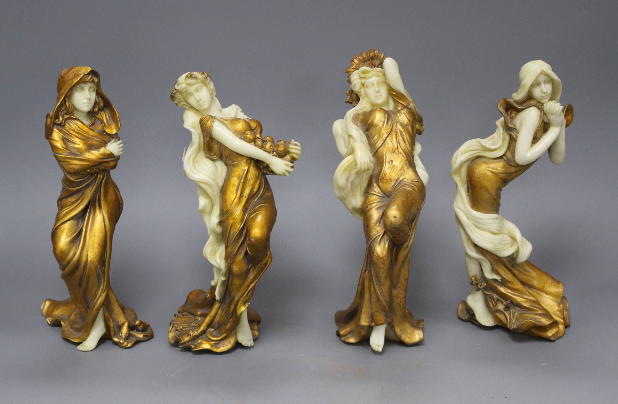 A set of four Italian gilt resin figures of maidens representing The Seasons, stamped STT, height - Image 8 of 14