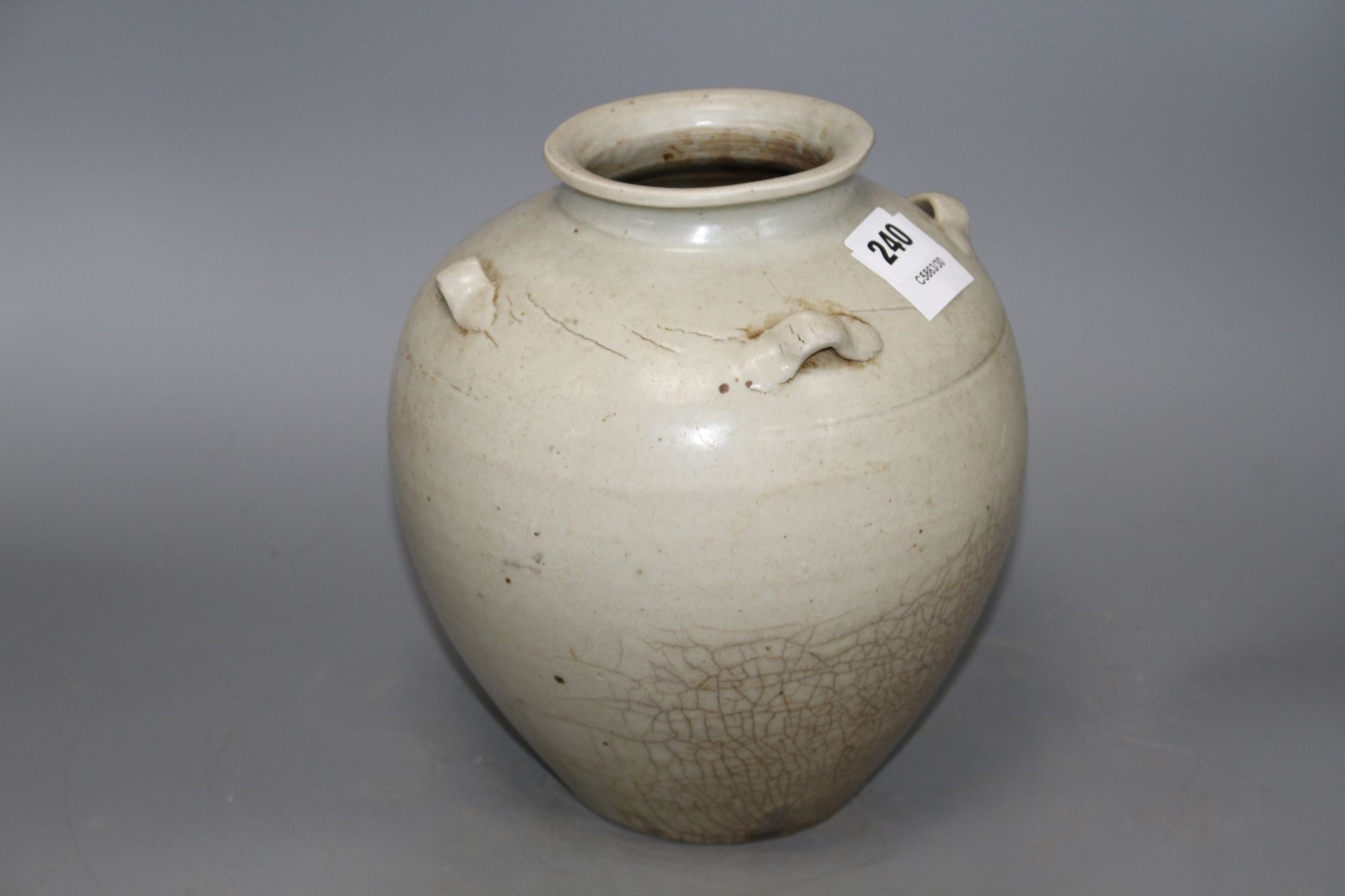 A Chinese Ding type vase, Ming dynasty or later, with loop handles, height 22cm Condition: Natural - Image 3 of 5