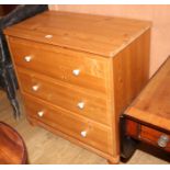 A modern pine three drawer chest, W.80cm D.44cm H.78cm Condition: Good