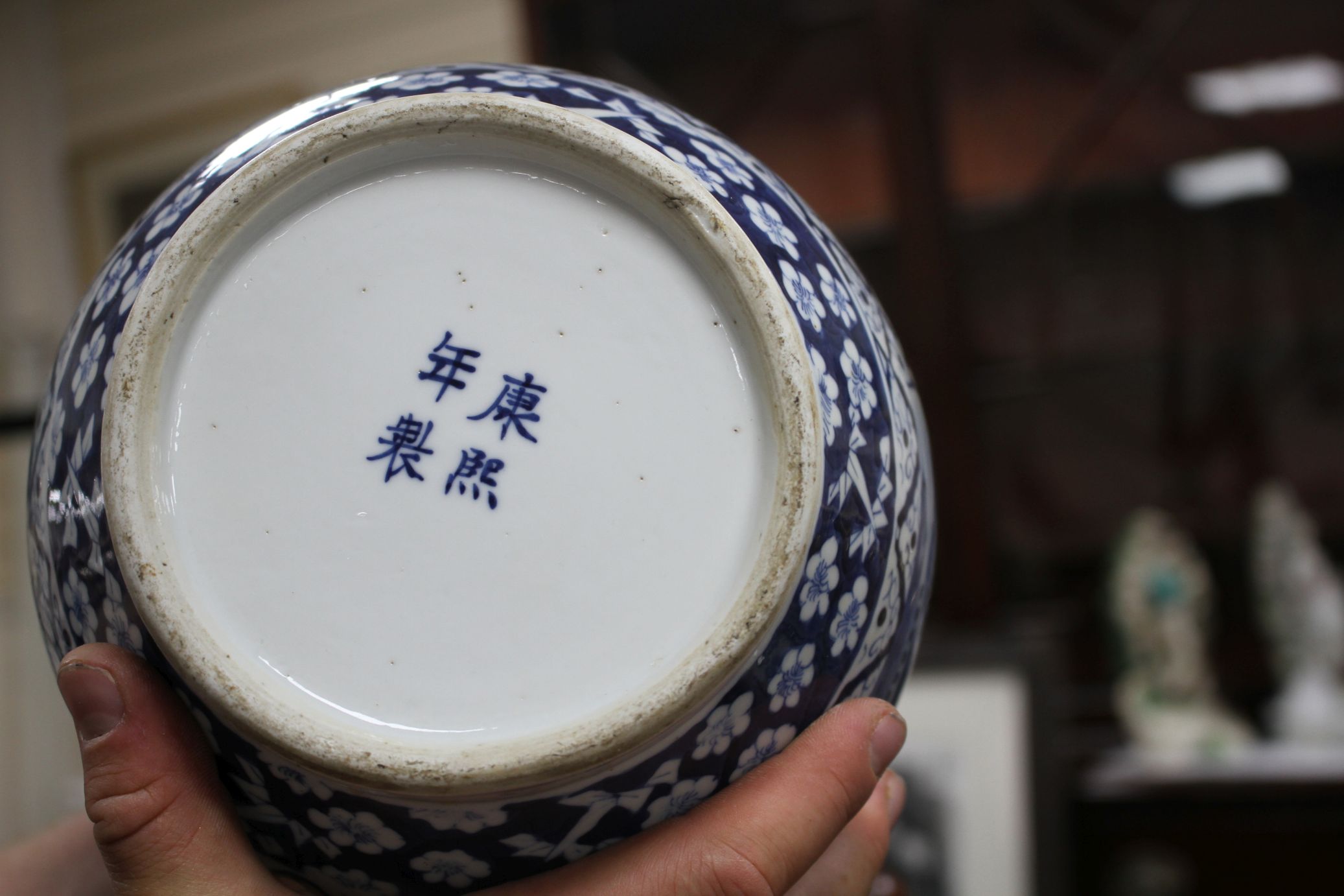 A pair of 19th century Chinese blue and white vases, decorated with panels of figures in gardens, - Image 6 of 6