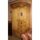 A late Victorian ash wardrobe, W.115cm D.50cm H.214cm Condition: Overall the timber is quite