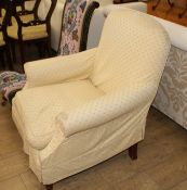 A Victorian style upholstered armchair Condition: Good