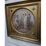 After Angelica Kauffman, a pair of coloured prints, Classical scenes, tondo, 27cm, frames overall 40