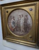 After Angelica Kauffman, a pair of coloured prints, Classical scenes, tondo, 27cm, frames overall 40