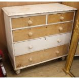 A Victorian pine chest, W.105cm D.52cm H.100cm Condition: An unfinished project, four drawers