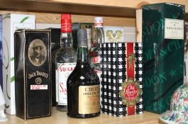 A group of assorted wines and spirits, comprising: - Harveys' Bristol Cream, boxed- Mouton Cadet