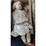 A Simon & Halbig 949 doll, 32in., cracked and damage to top of head at front