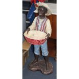 A composition figure of a black boy standing holding a boy, H.98cm Condition: Rather dirty with some