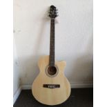 A Woodstock electro acoustic guitar Condition: Electrics not fully working, some chips and scratches