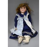 A Kestner 168 bisque head doll, marked E.168.9 Condition: Face a little dirty but otherwise head