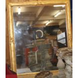 A Victorian rectangular giltwood and gesso overmantel mirror, W.142cm H.163cm Condition: Has been