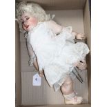 An SFBJ 236 doll, on jointed body, original character, original wig, 21in.