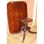 A Regency ebony strung mahogany tilt top breakfast table, L.136cm W.104cm H.72cm Condition: A very