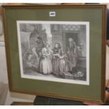 William Hogarth, set of six engravings, 'A Harlot's Progress', 33 x 40cm Condition: All in good