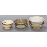 Eight Chinese qingbai type and celadon bowls, Song-Ming dynasties Condition:-17.5cm beige bowl