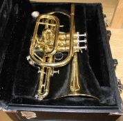 A cased Jupiter brass cornet, numbered JCR-520M, 33cm Condition: looks to be in good condition, some