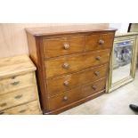 A Victorian mahogany chest of five drawers, W.118cm D.50cm H.116cm Condition: The second long drawer