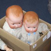 An AM 352 doll, soft body, 18in., and an AM Dream baby, 19in. (2)