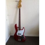 A Squier J-Bass Affinity series guitar Condition: Electrics are all working, damage to body work,