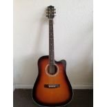 An EKO electro acoustic guitar, with hard case Condition: Electrics not working, has had bead