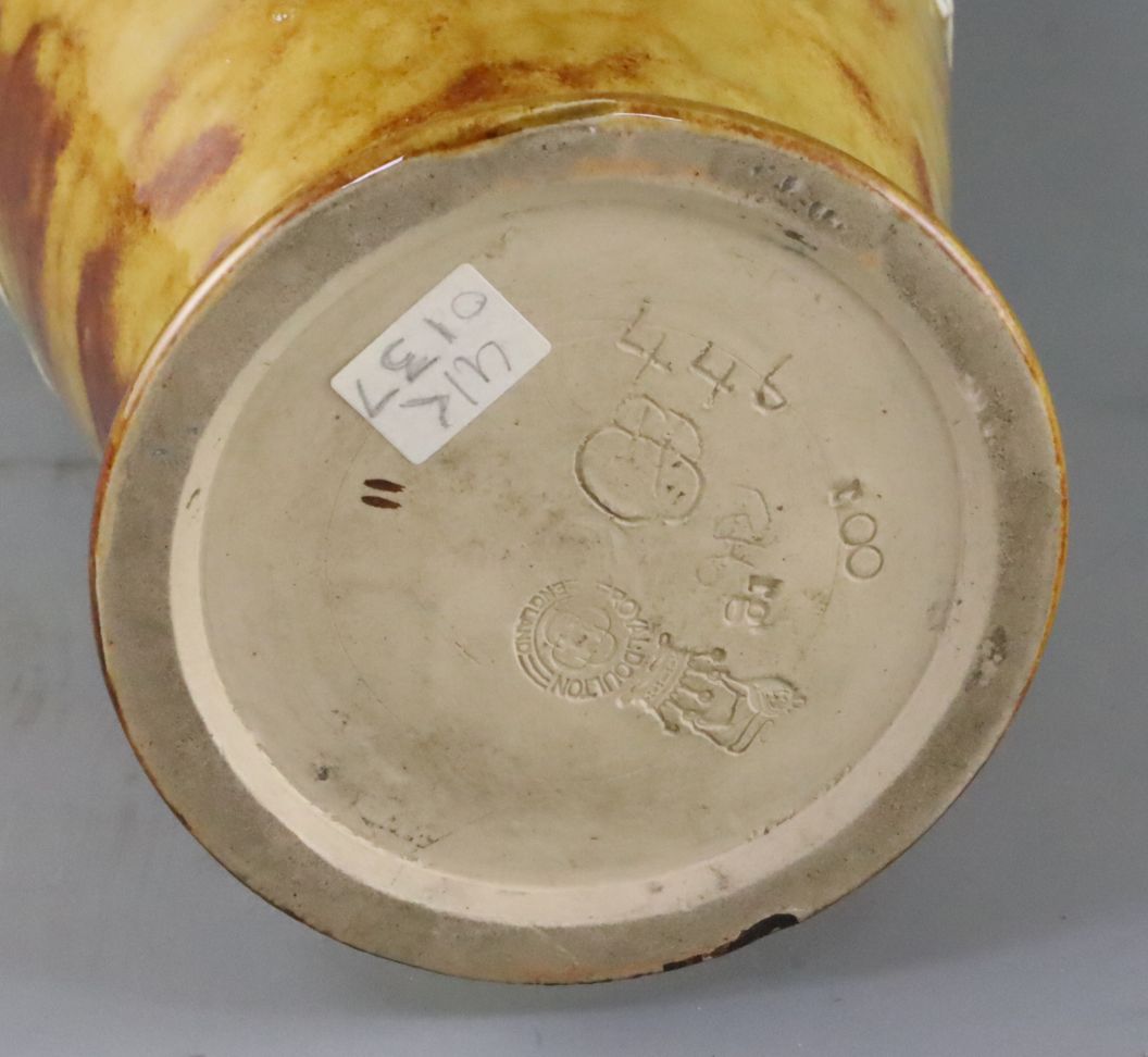 Hannah Barlow for Royal Doulton, a tall 'sheep' sgraffito vase, c.1905, impressed mark and incised - Image 2 of 2