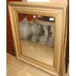 A Victorian giltwood and gesso wall mirror, converted from a picture frame, W.94cm H.107cm