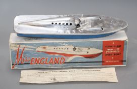 A Victory Industries 'Miss England' aluminium twin jet propelled speedboat, with original box and