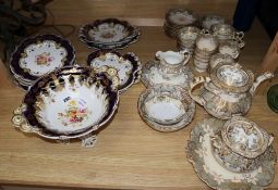 Two Victorian dessert servicesCONDITION: Teaset - The sugar bowl and cover has a damaged repaired