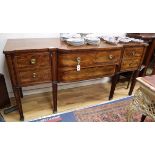 A George IV mahogany bow front sideboard, W.200cm, D.72cm., H.100cm Condition report: The top is